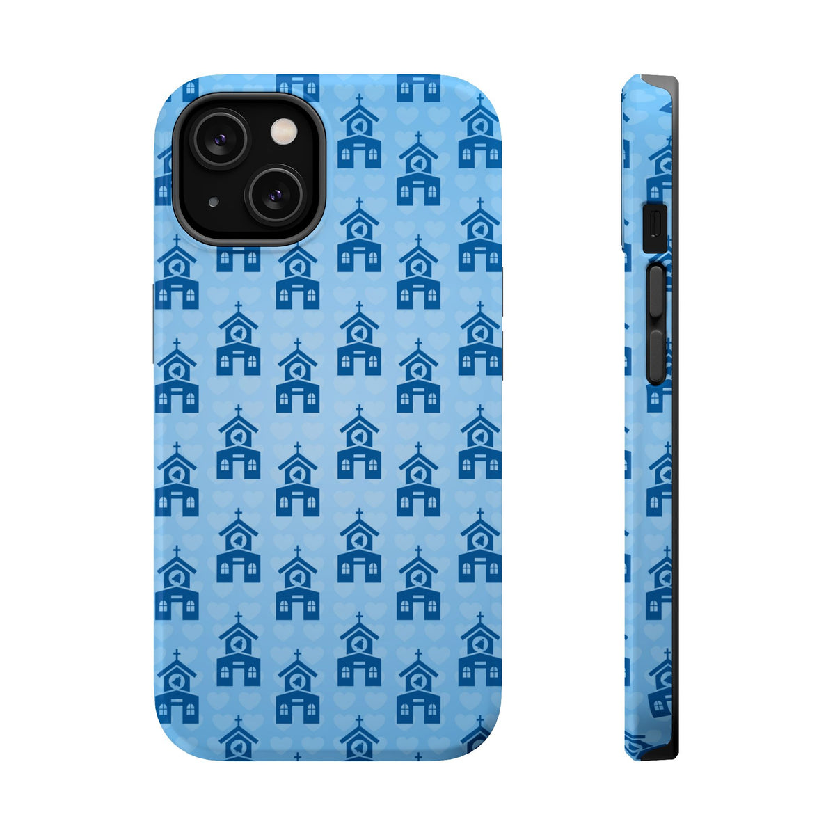 Blue Church Pattern Phone Case | Magnetic Impact-Resistant Case