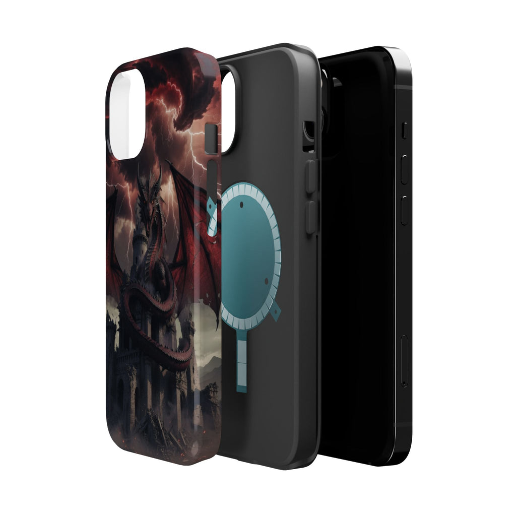 Dragon Castle Illustration phone case | Magnetic impact-resistant case