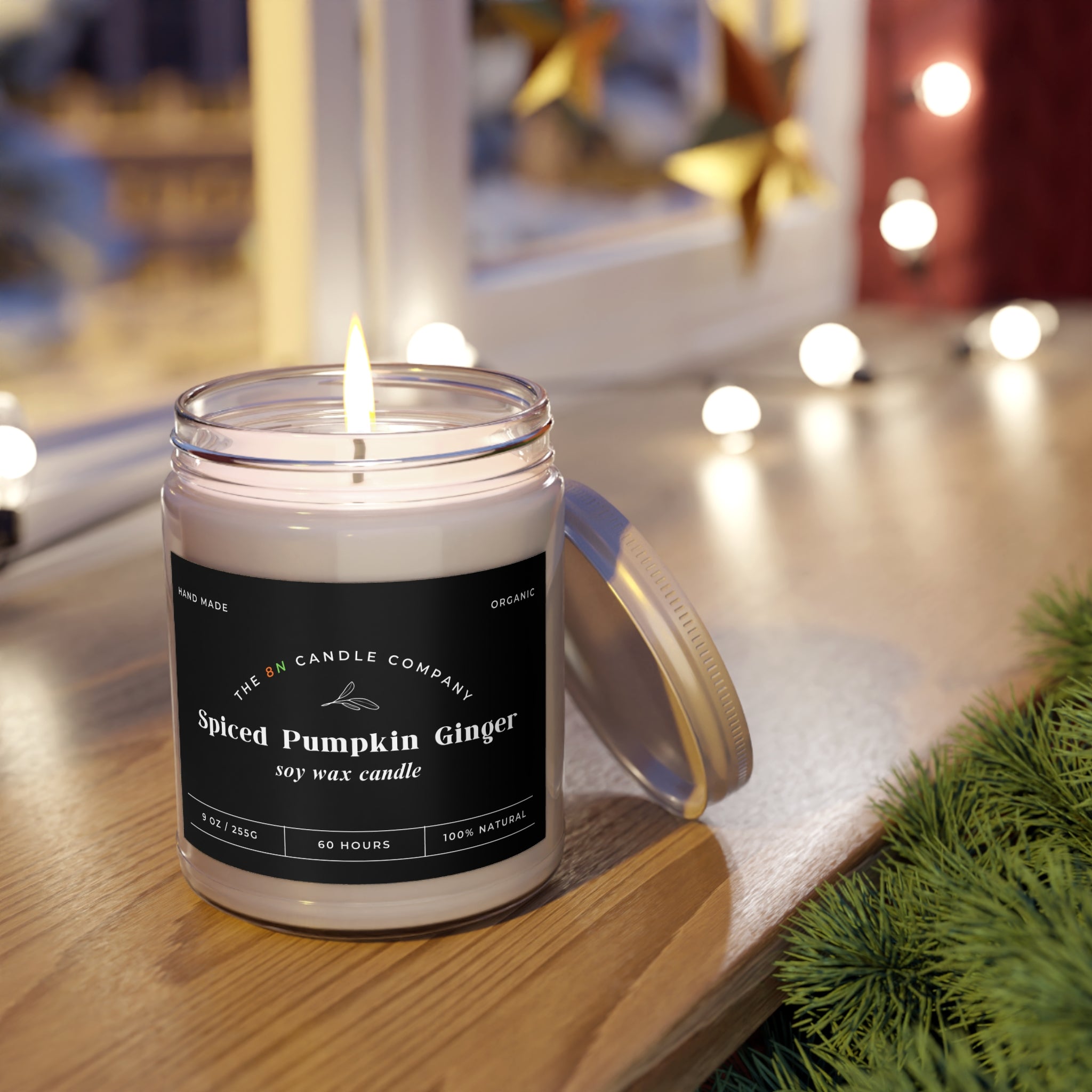Spiced Pumpkin Ginger Candle 9oz Soy Jar | White Lid