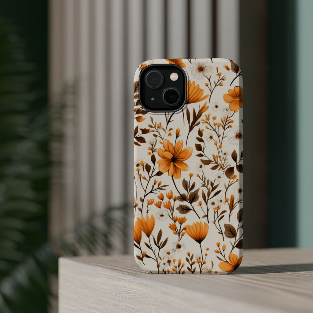 Autumn Floral Pattern Phone Case | Magnetic Impact-Resistant Case
