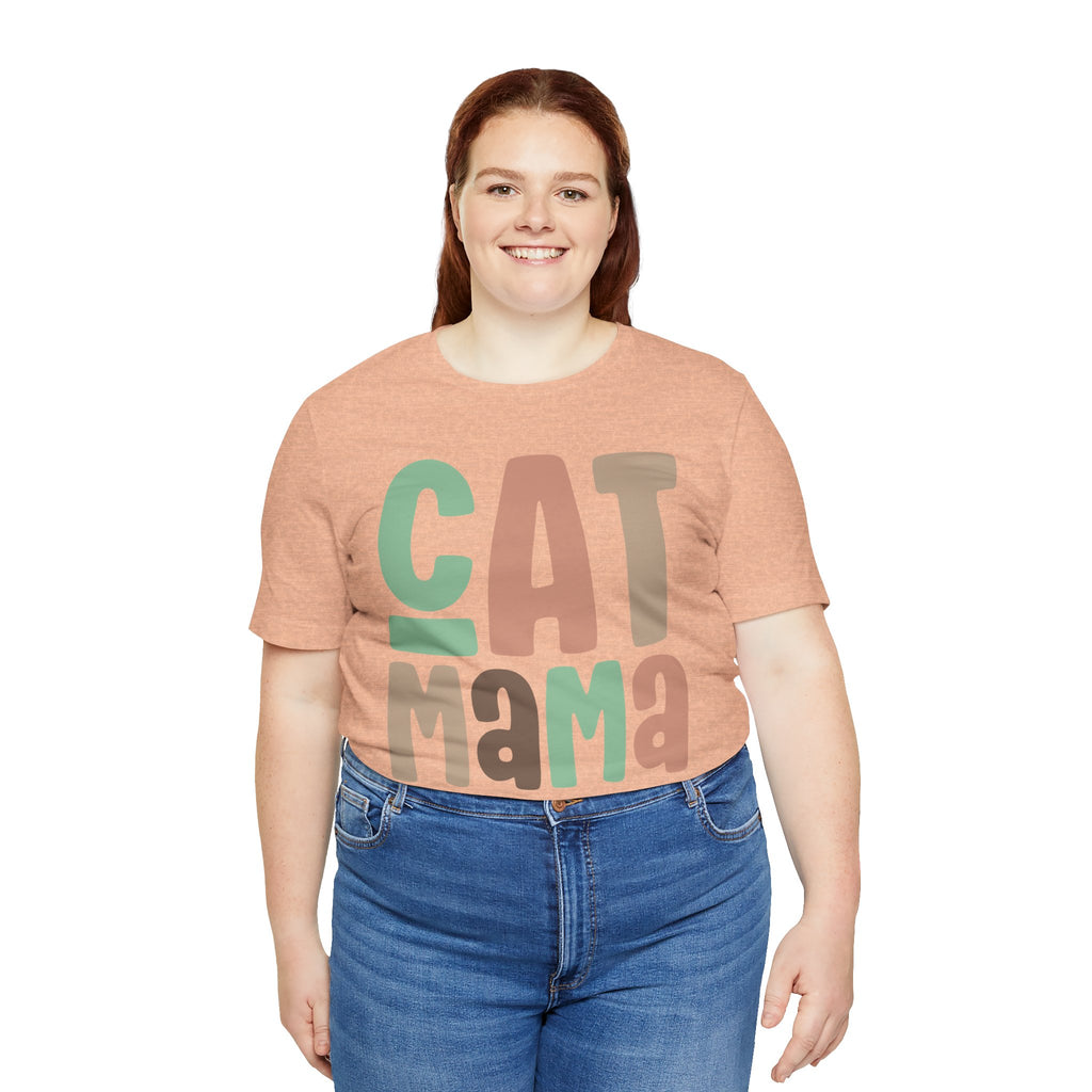 Cat Mama T-Shirt | Retro Block Letter Cat Mom Tee