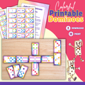 Colorful Dominoes Printable | Rainbow Color Matching Game | Fun Dominoes for Kids | Preschool Color Recognition Activity | Instant Download