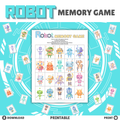 Robot Memory Game Printable | Matching Card Game for Kids | Fun Robot Memory Matching Activity PDF | Instant Download Ages 4+