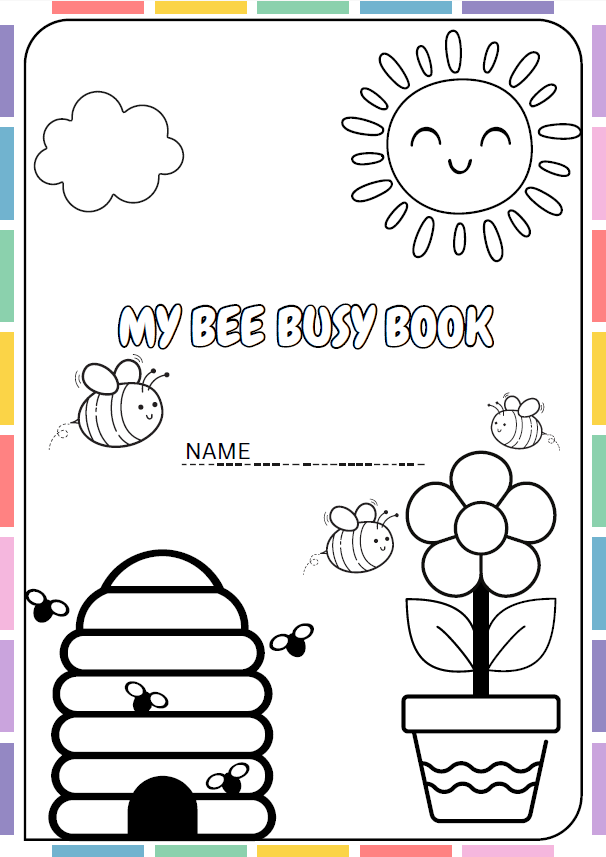 Bee Busy Book PDF Printable | Toddler Quiet Book | Bee Life Cycle Activities | Preschool Kindergarten Printable | Instant Download
