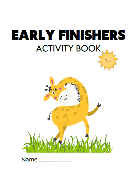 Early Finishers Activity Book for Kids | Printable PDF Worksheets | Shapes, Coloring, Tracing, Drawing, Counting | Preschool Kindergarten