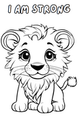 Kids Affirmations Coloring Book | 50 Positive Affirmations Printable PDF | I Am Strong, Brave, Loved | | Instant Download