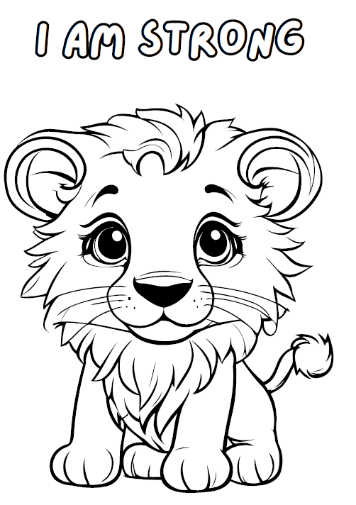 Kids Affirmations Coloring Book | 50 Positive Affirmations Printable PDF | I Am Strong, Brave, Loved | | Instant Download