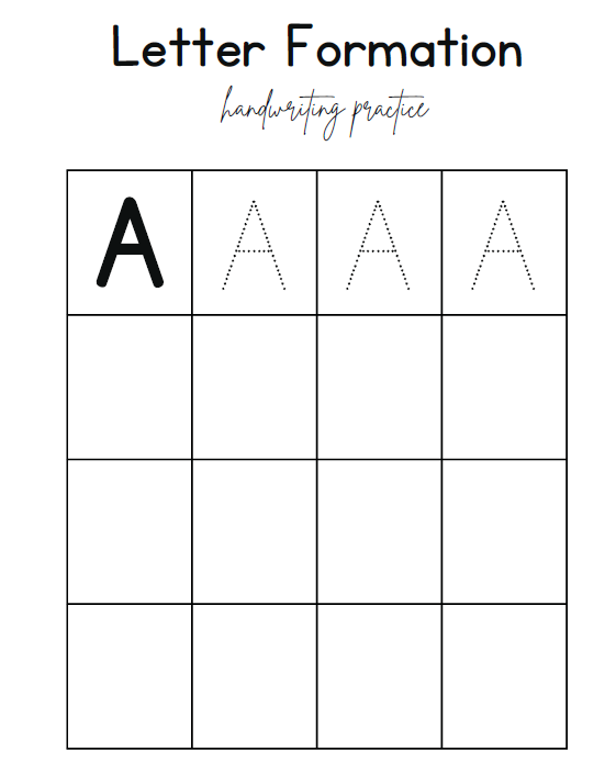 Letter Formation Handwriting Practice Workbook | 52 Pages Printable PDF | Trace & Write Alphabet A-Z | Preschool Kindergarten Homeschool