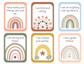 Positive Affirmation Cards for Kids | 78 Printable Rainbow Cards PDF | Daily Affirmations, Growth Mindset | Boho Classroom & Homeschool