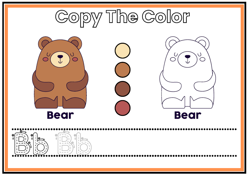 Preschool & Kindergarten Worksheets | Copy The Color Animals PDF | 80 Pages Tracing Letters | Fine Motor Skills Workbook
