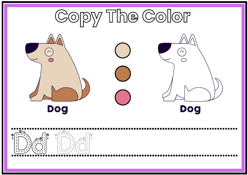 Preschool & Kindergarten Worksheets | Copy The Color Animals PDF | 80 Pages Tracing Letters | Fine Motor Skills Workbook