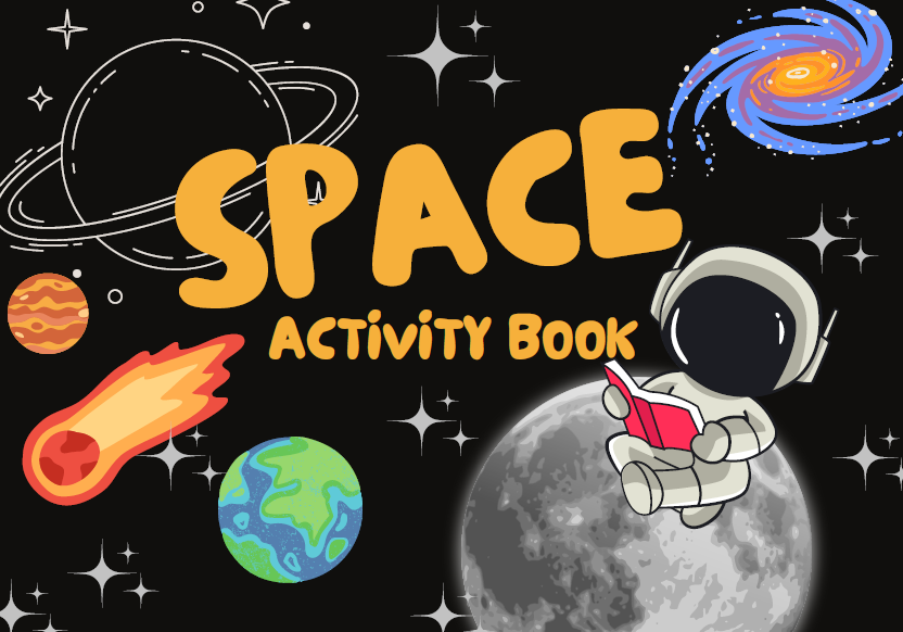 Space Activity Book for Kids | Galaxy Astronaut Printable PDF | 25 Pages Coloring, Tracing & Learning | Preschool Space Theme