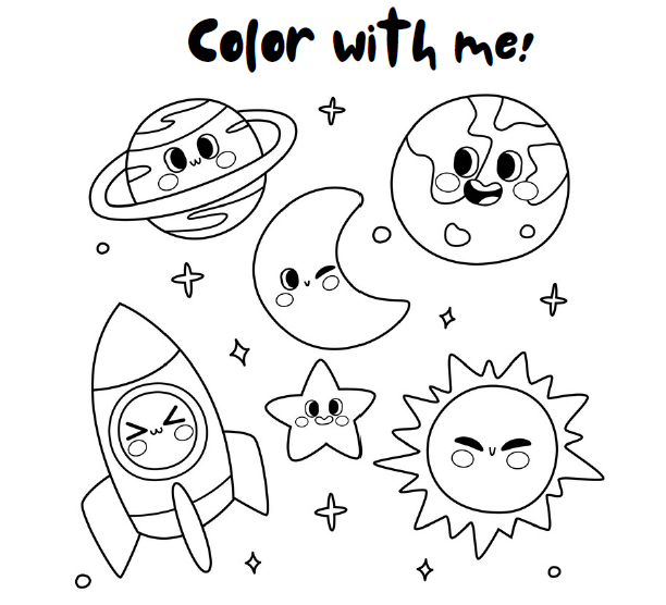 Space Activity Book for Kids | Galaxy Astronaut Printable PDF | 25 Pages Coloring, Tracing & Learning | Preschool Space Theme