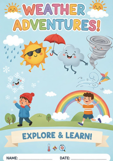 Weather Worksheets for Kids | 51 Pages Printable PDF | Weather Adventures Activity Book | Preschool Kindergarten Science & Learning