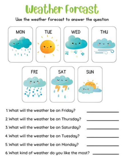 Weather Worksheets for Kids | 51 Pages Printable PDF | Weather Adventures Activity Book | Preschool Kindergarten Science & Learning