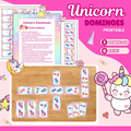 Unicorn Dominoes Printable | Fun Matching Game for Kids | Rainbow Unicorn Dominoes PDF | Instant Download Ages 4+