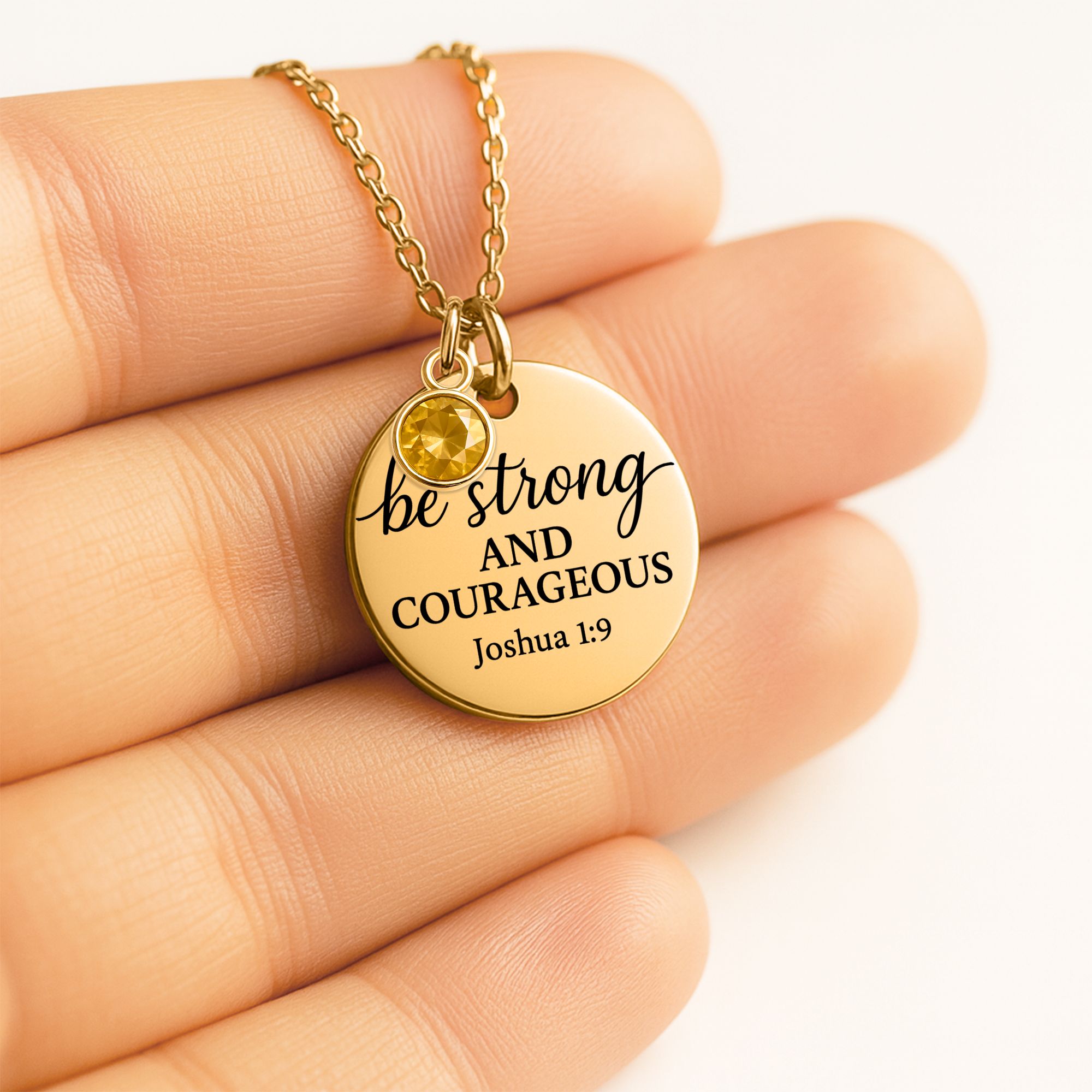 Coin Necklace with Birthstone
