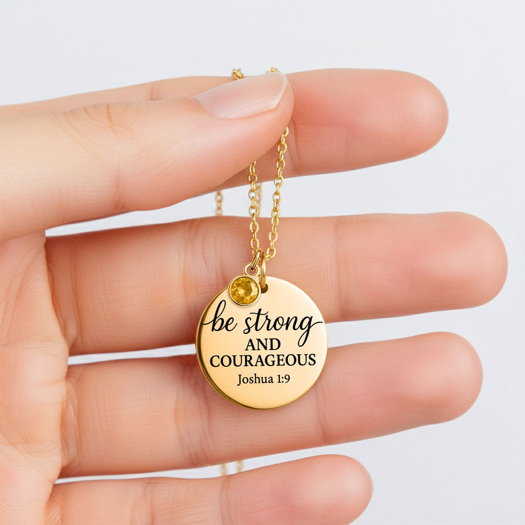 Coin Necklace with Birthstone