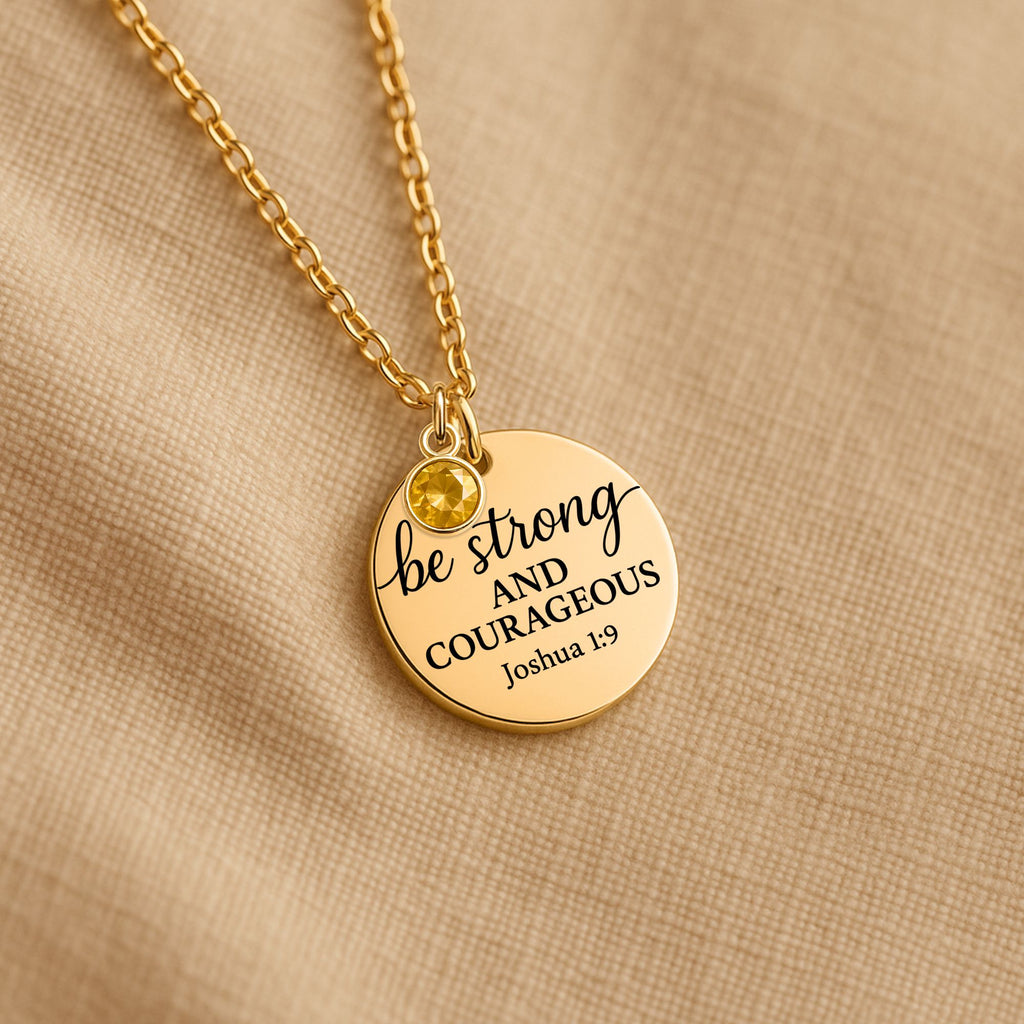 Coin Necklace with Birthstone