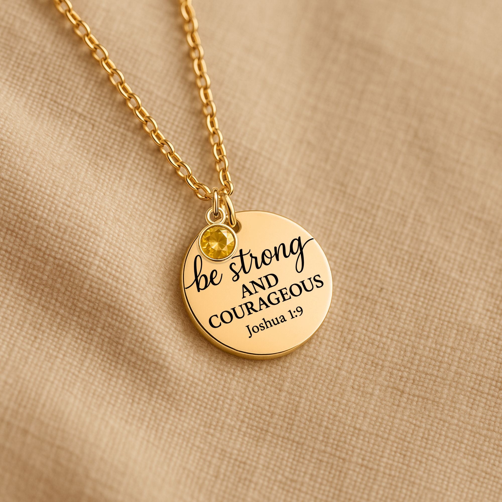 Coin Necklace with Birthstone
