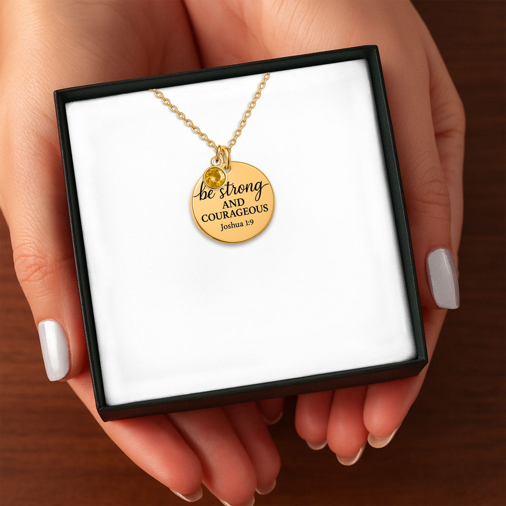 Coin Necklace with Birthstone
