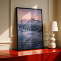 Isaiah 1:18 Bible Verse Poster, Snowy Mountain Scripture Wall Art, Christian Gift