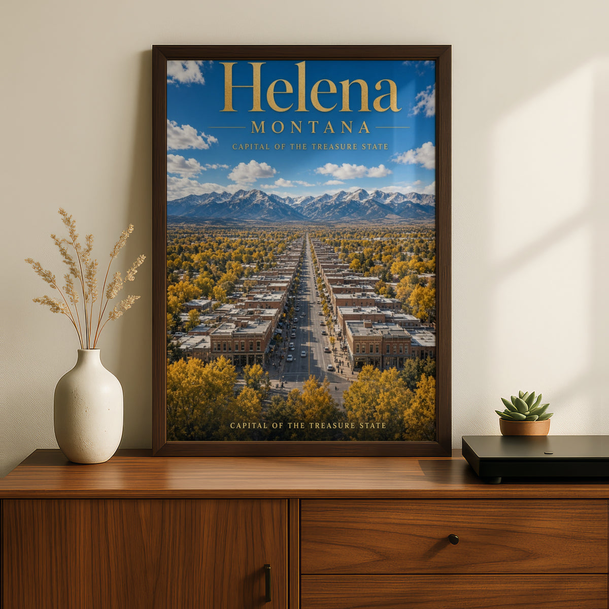 Helena Montana Travel Poster, Capital Treasure State Wall Art, Rocky Mountain Print