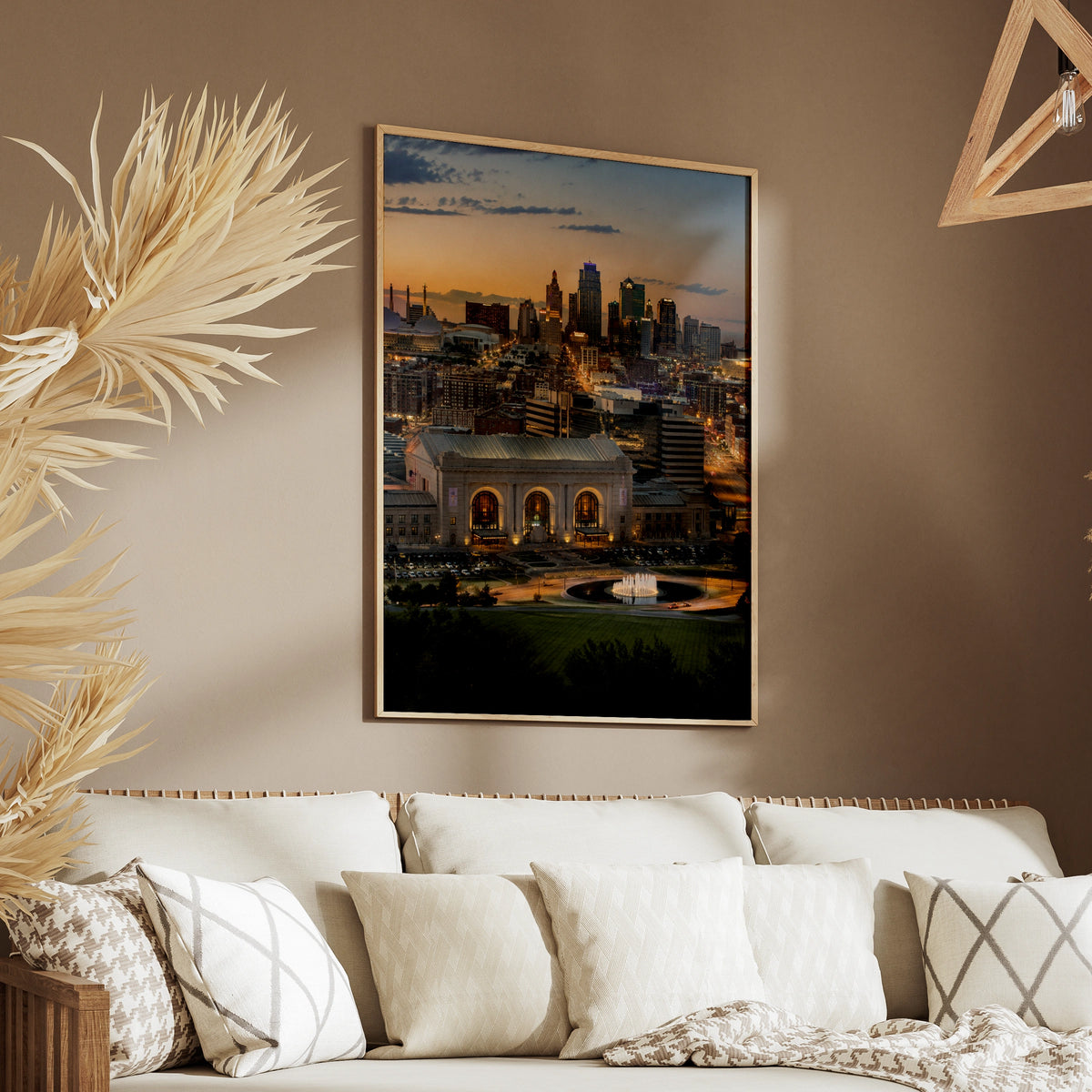 Kansas City Skyline Print, Union Station Sunset Poster, KC Wall Art, Missouri Gift