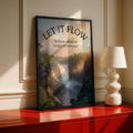 Let It Flow Waterfall Motivational Poster, Release Quote Nature Wall Art Print