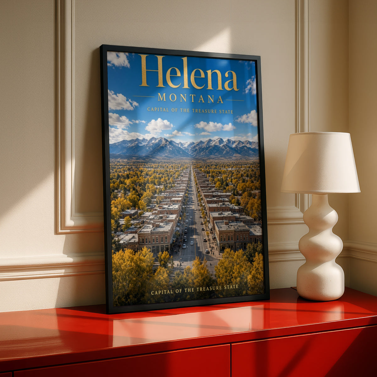 Helena Montana Travel Poster, Capital Treasure State Wall Art, Rocky Mountain Print
