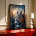 Chicago Skyline Poster, The Windy City Wall Art, Chicago River Print, Illinois