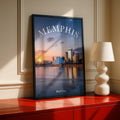Memphis Skyline Poster, Bluff City Tennessee Wall Art, Mississippi River Sunset Print