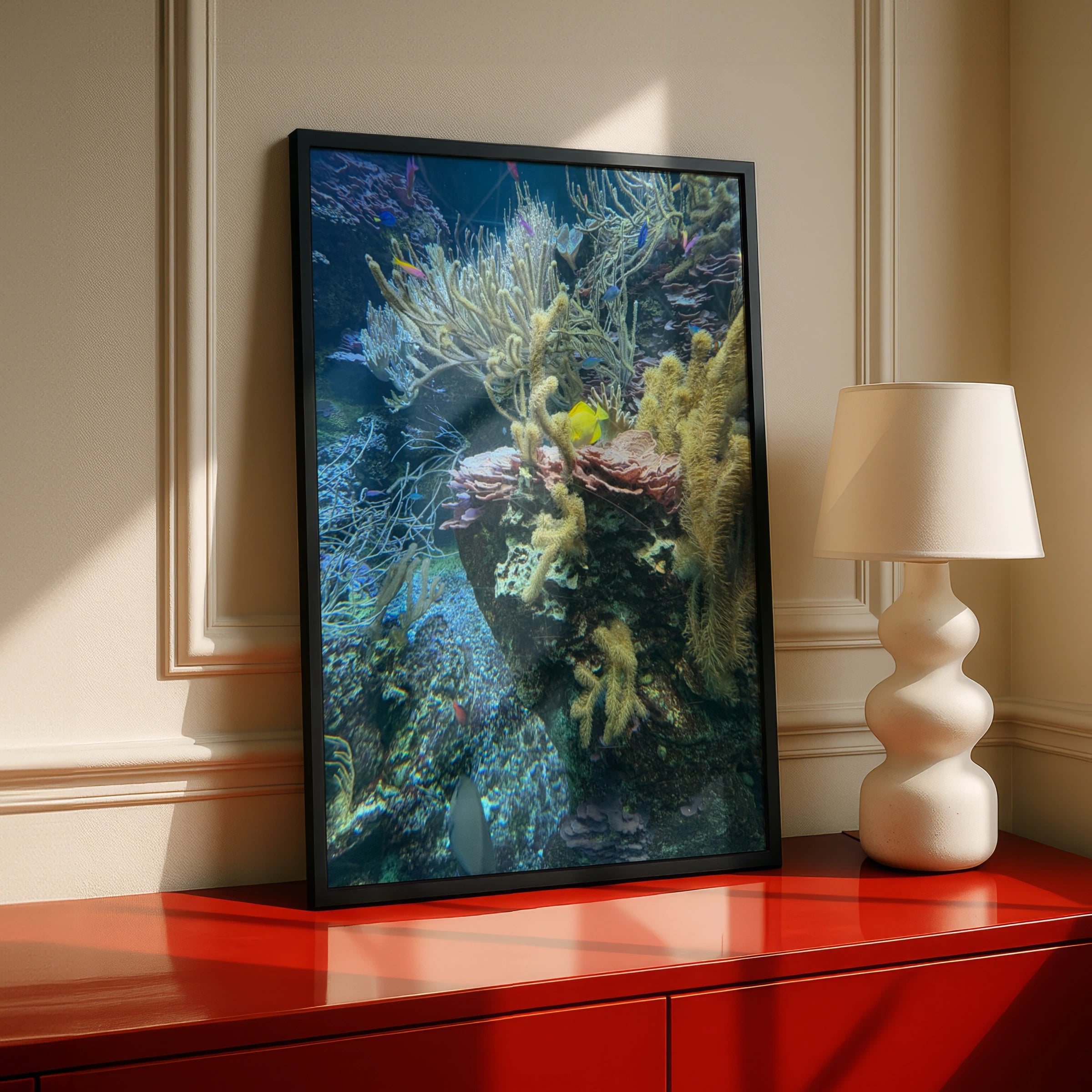 Coral Reef Fish Poster, Tropical Ocean Wall Art, Colorful Aquarium Print, Sea Life Decor