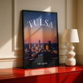 Tulsa Oklahoma Skyline Poster, Oil Capital Sunset City Print, Oklahoma Wall Art Gift