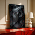 Dark Dragon Gothic Cathedral Poster, Red Eyes Fantasy Beast, Dark Fantasy Wall Art Print