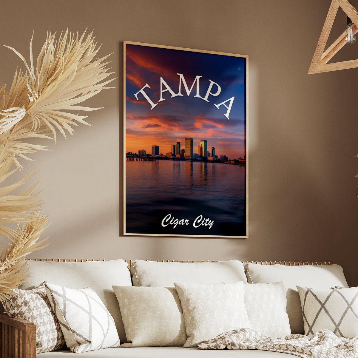 Tampa Skyline Poster, Cigar City Sunset Wall Art, Florida City Print, Tampa Bay Decor