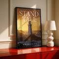 Stand Tall Lighthouse Motivational Poster, Be the Light in the Storm Quote Wall Art Print