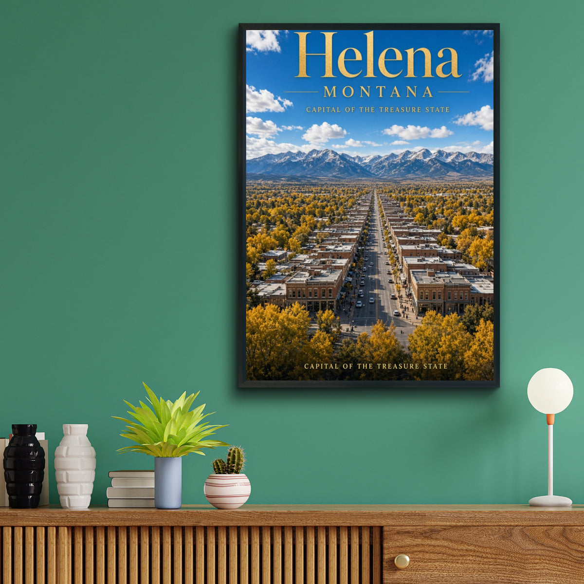 Helena Montana Travel Poster, Capital Treasure State Wall Art, Rocky Mountain Print