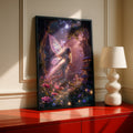 Fairy Forest Magic Poster, Enchanted Woodland Wall Art, Fantasy Fairy Print, Mushroom Glowing