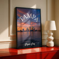 Tampa Skyline Poster, Cigar City Sunset Wall Art, Florida City Print, Tampa Bay Decor