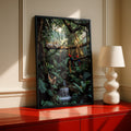 Tropical Jungle Wildlife Poster, Leopard Macaw Sloth Rainforest Wall Art Print