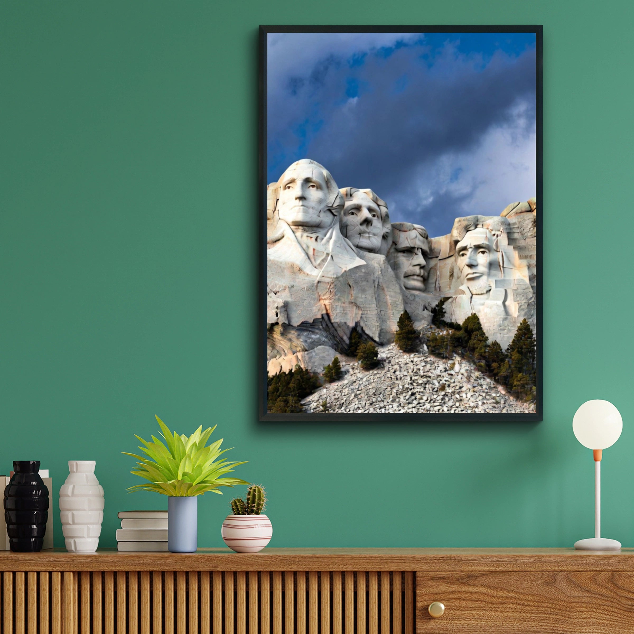 Mount Rushmore Poster, South Dakota Landmark Wall Art, American Presidents Print