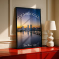 Jacksonville Florida Skyline Poster, River City Sunset Wall Art, FL City Print