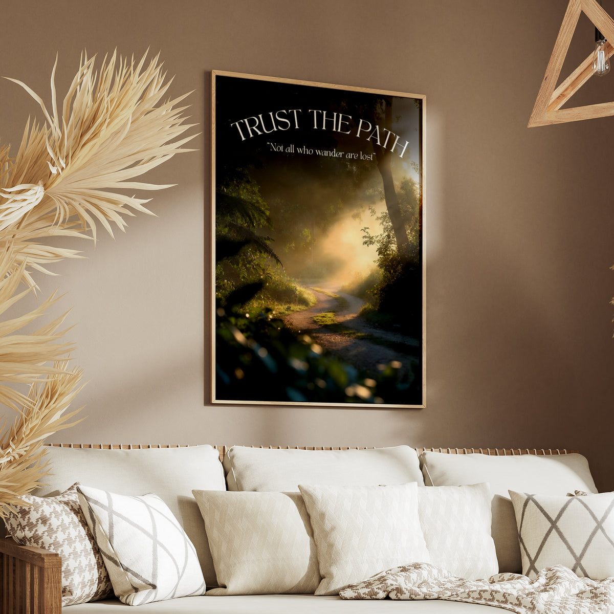 Trust The Path Inspirational Quote Poster, Forest Nature Wall Art, Wanderer Gift Print