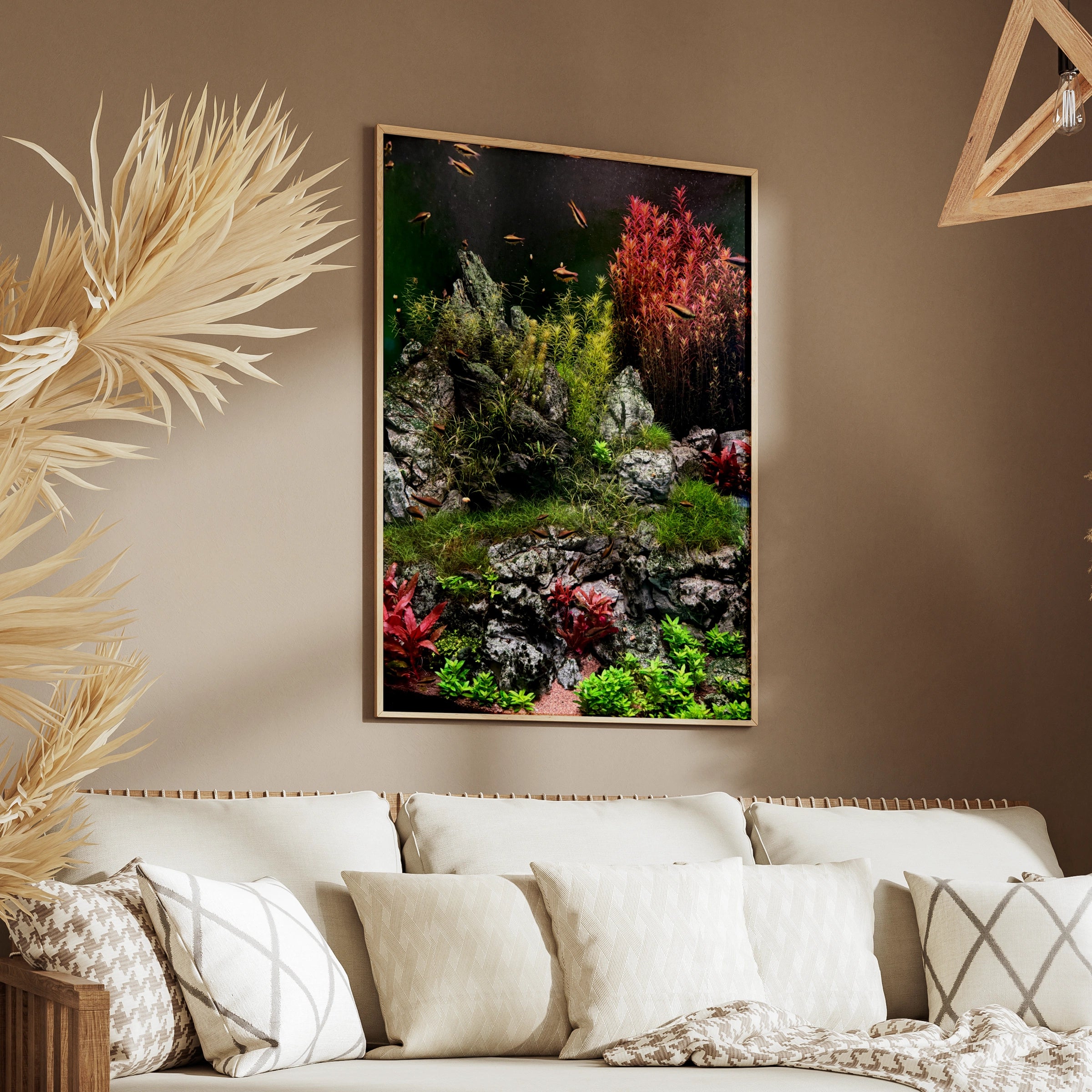 Aquascape Fish Tank Poster, Planted Aquarium Wall Art, Tropical Fish Print